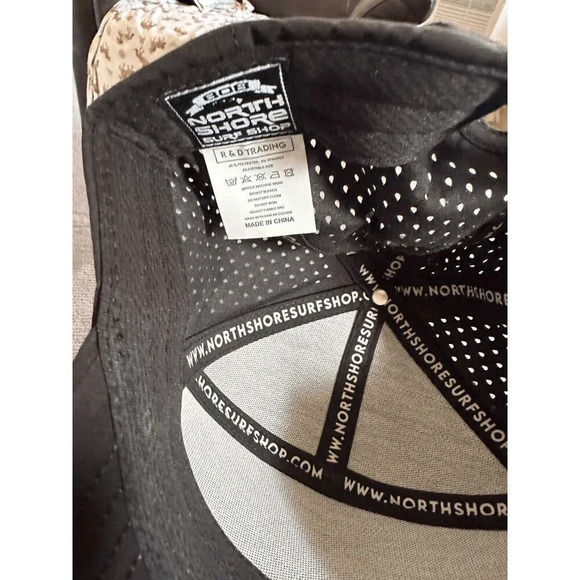 North Shore Surf Shop Trucker Snap Back Hat Cap Mesh Solid Black Hawaii Islands - Picture 3 of 6